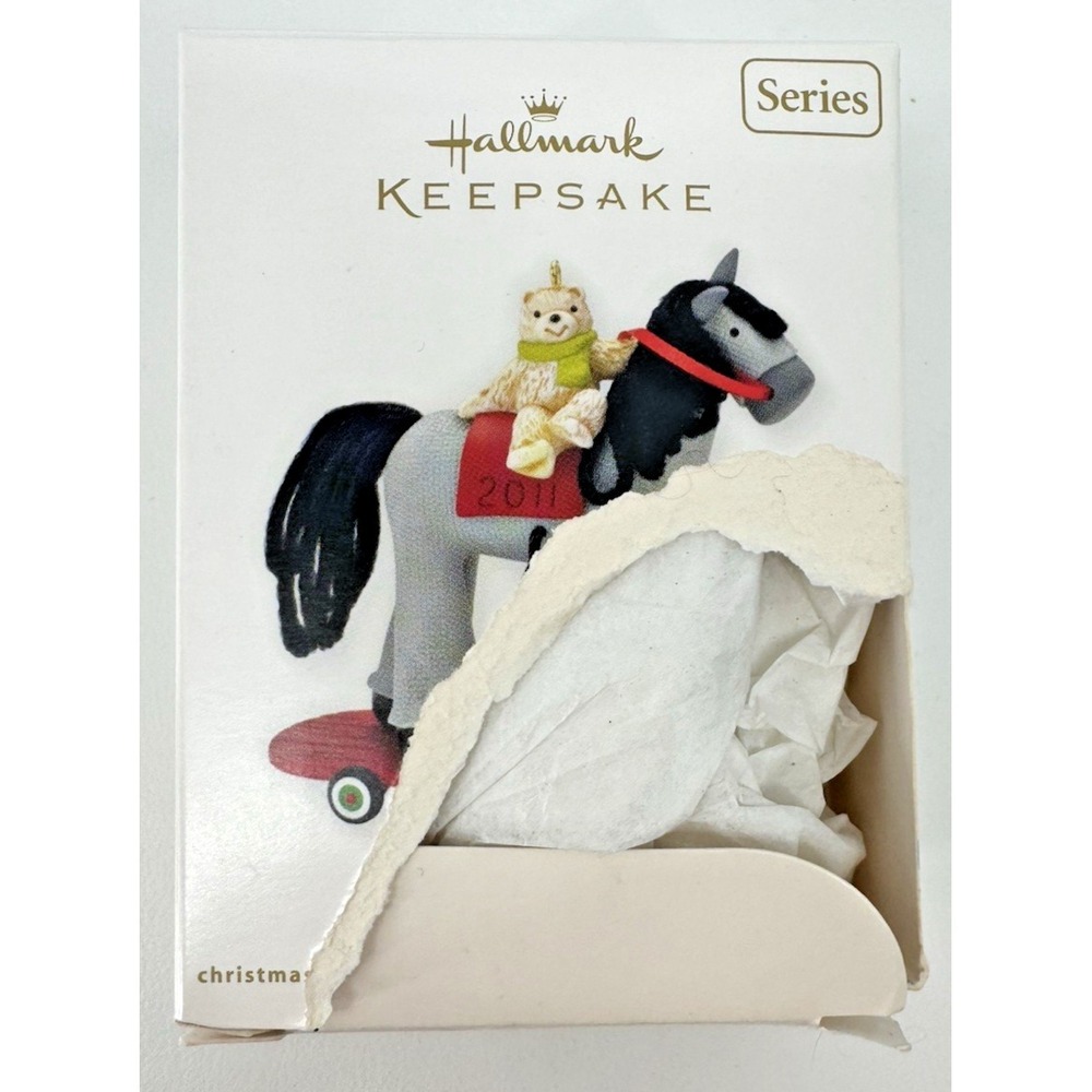 Hallmark Keepsake Ornament  A Pony for Christmas 2011 14th #14 Series Bear Grey